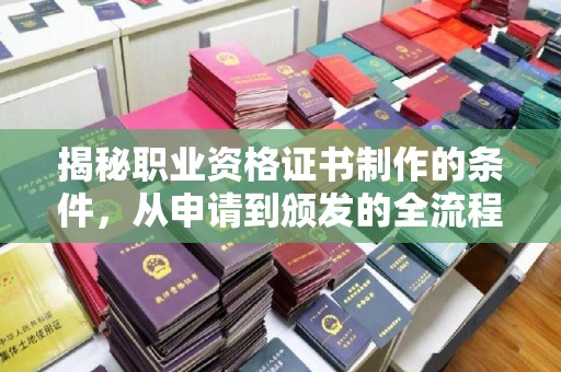 五莲揭秘职业资格证书制作的条件，从申请到颁发的全流程解析