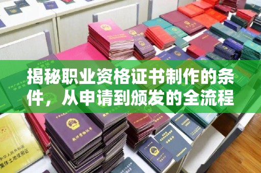 五莲揭秘职业资格证书制作的条件，从申请到颁发的全流程解析